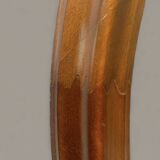 Old large oval wooden wall mirror