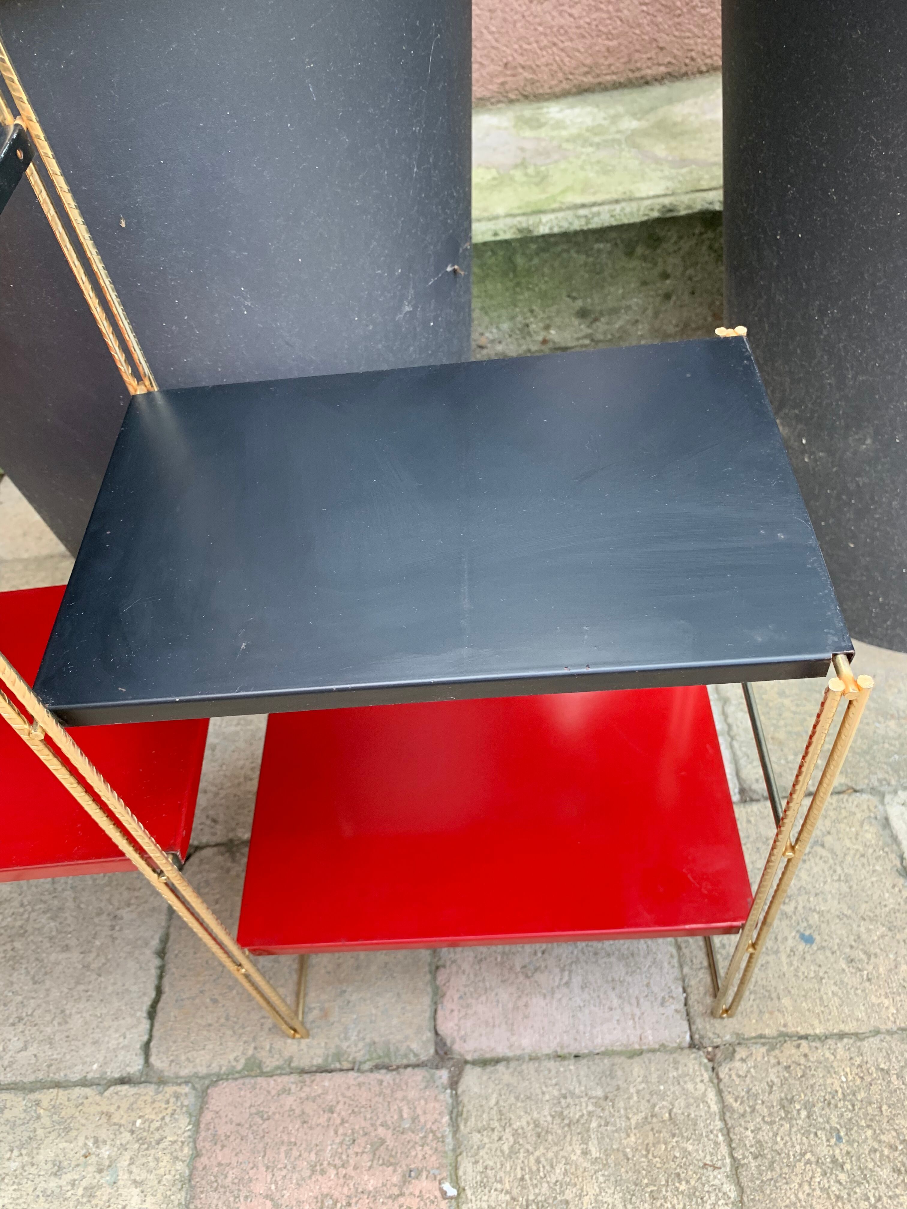 60's black and red String shelf