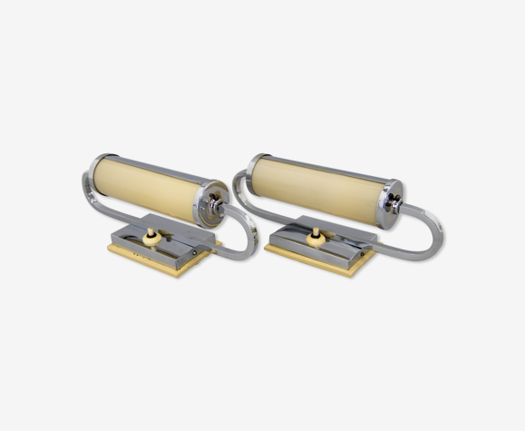 Pair of functionalist wall lights, 1930s