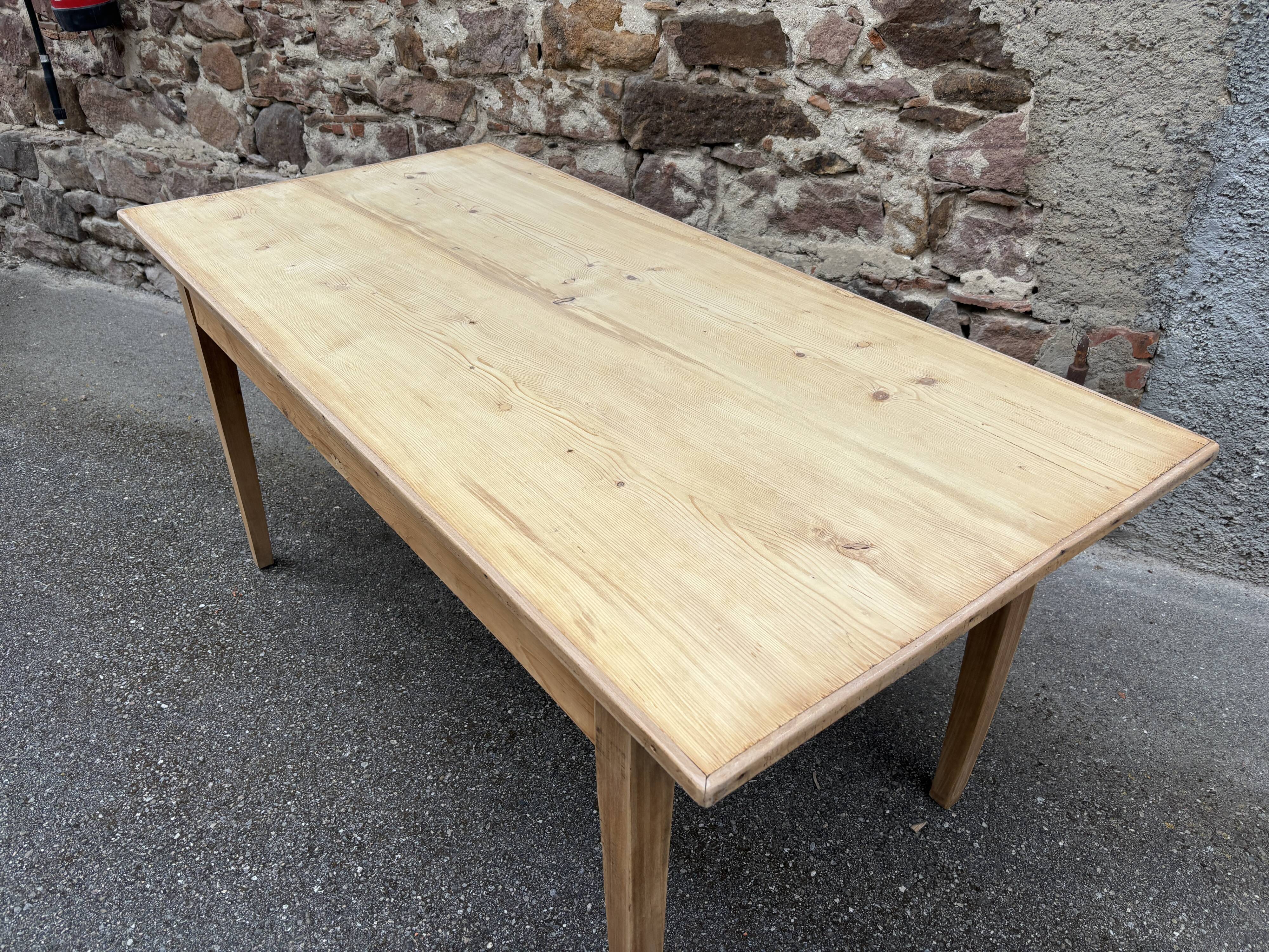 Table de ferme Alsace sapin naturel