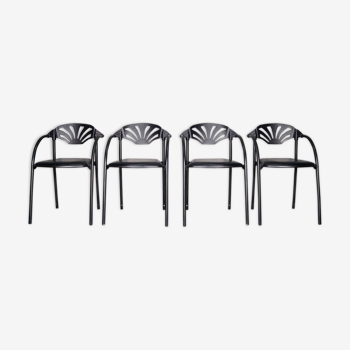 Italian Alisea armchairs by Lisa Bross for Studio Simonetti, 1980s, Set of 4