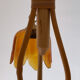 Vintage chandelier with 3 burners in rattan and bamboo