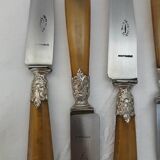 10 antique horn and steel knives