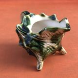 1940s Polychrome Barbotine Milk Jug / Creamer Shell Shape