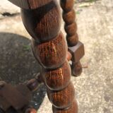 Dark turned wood side table