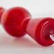Thin red glass vase from the mid-century with a ruffle, Europe, 1960s