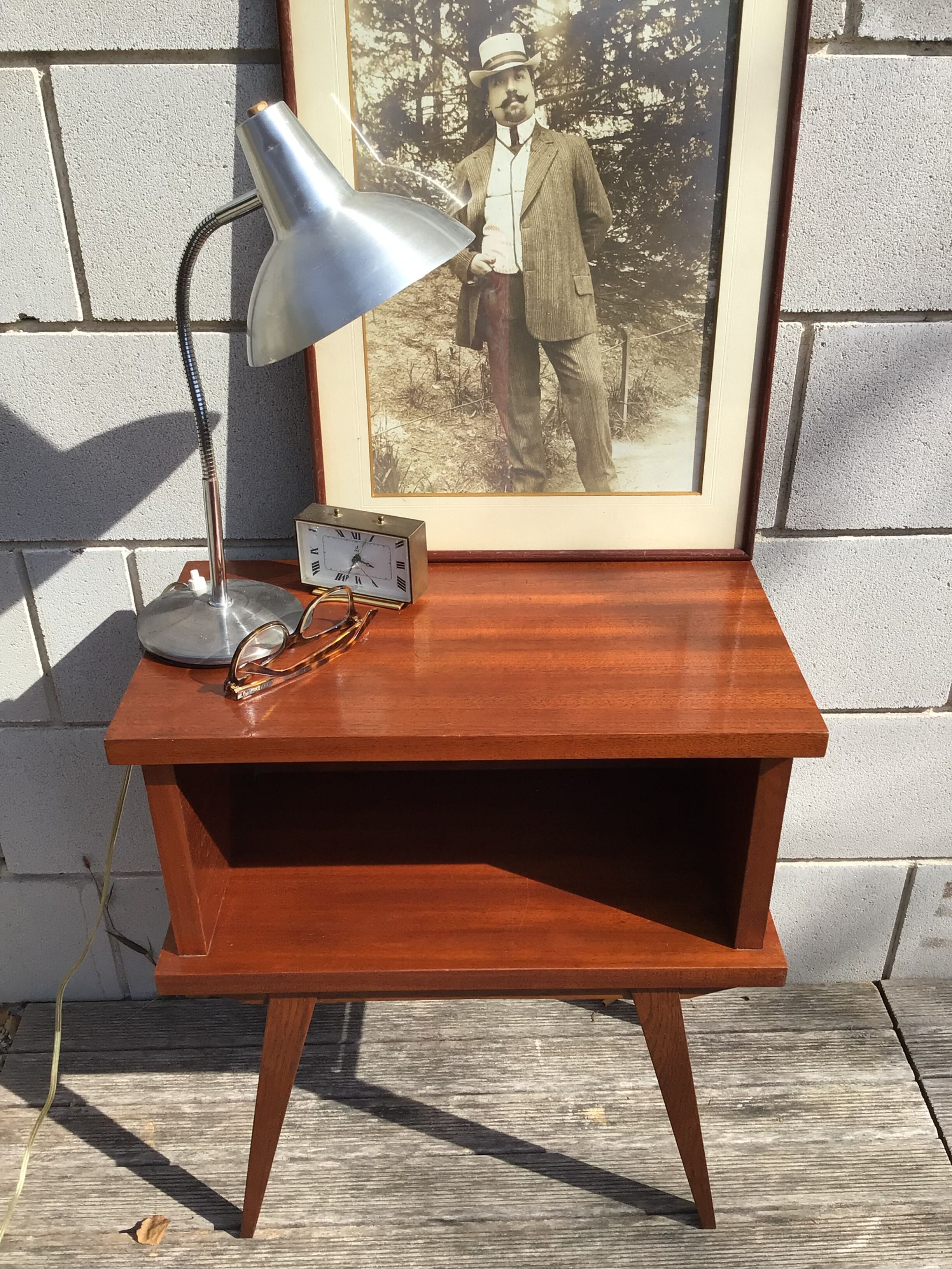 Bedside teak feet compass