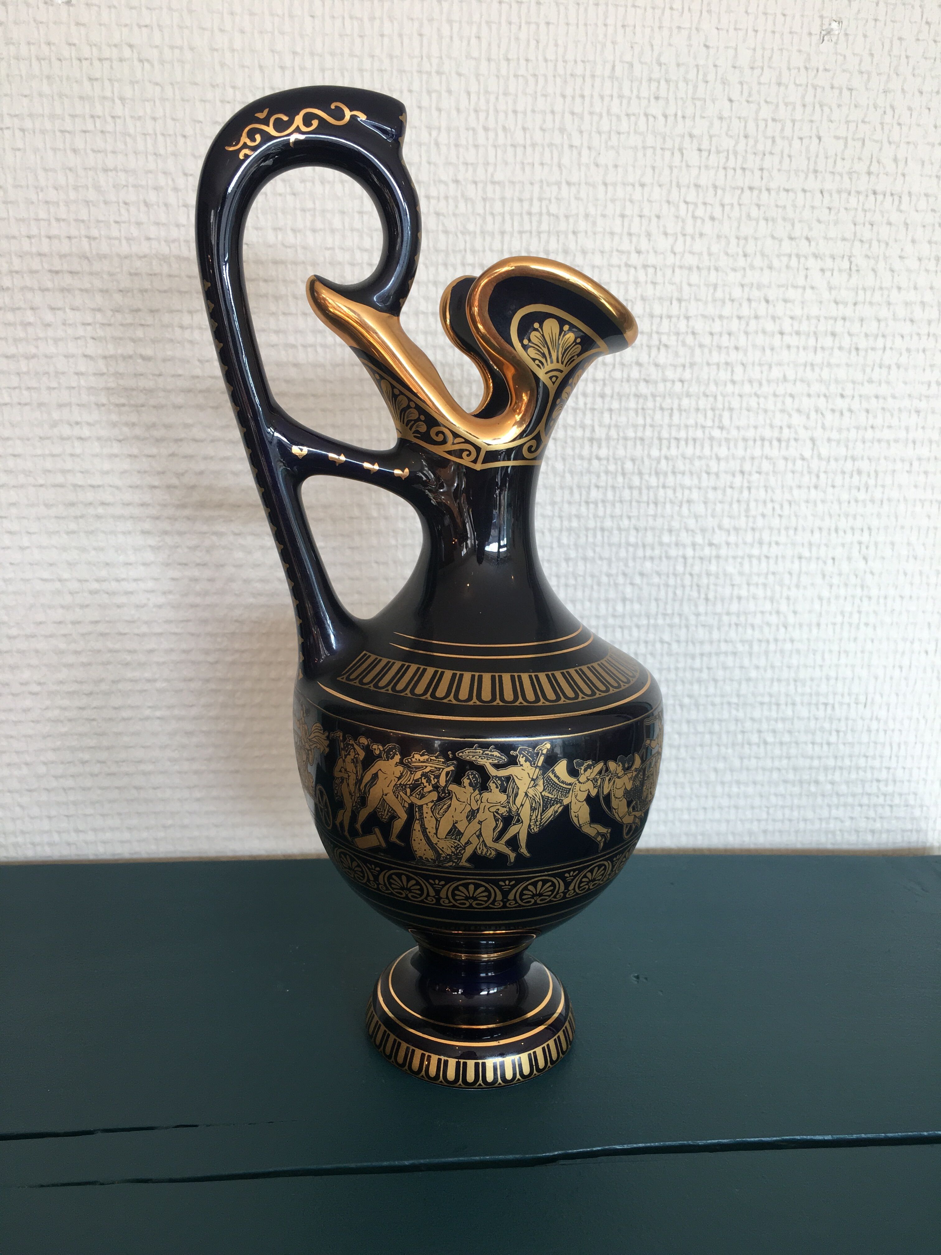 Handmade 24k gold decorative Greek vase
