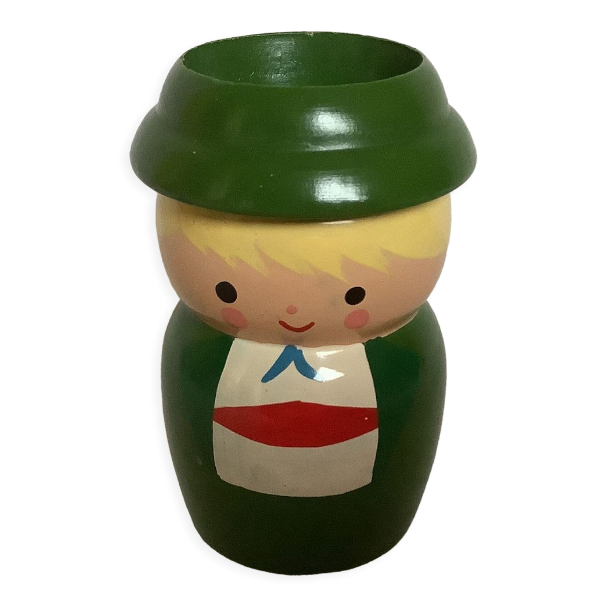 Coquetier wood painted small character