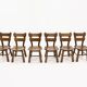 Set of 6 brutalist oak spanish dining chairs 1950