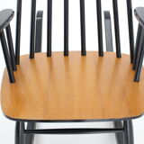 1960s Varjosen Puunjalostus beech rocking chair, Finland