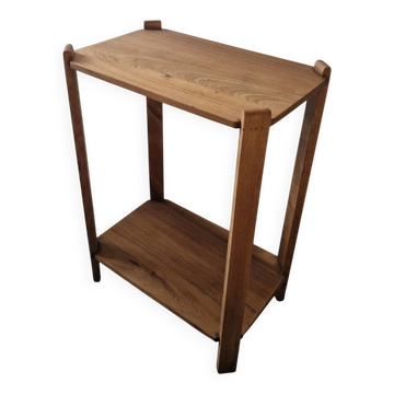 Table d’appoint sculpturale en bois massif – Ligne minimaliste - 1940