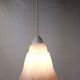 Mid-century white and pink glass suspension French vintage 1950