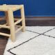 Moroccan berber carpet made white hand and black 90x145 cm