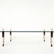 Mahogany coffee table bronze glass signed Garouste & Bonetti 1995