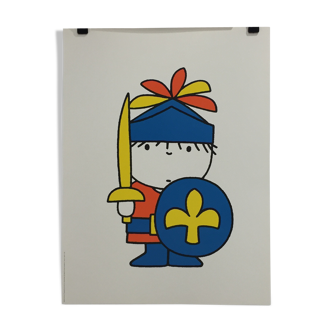 Illustration poster (the knight) by Dick BRUNA, 1974.