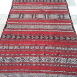 Carpet kilim red and Black wool 127 x217cm