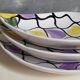 Three vintage free-form ceramic ravine dishes from the 1950s