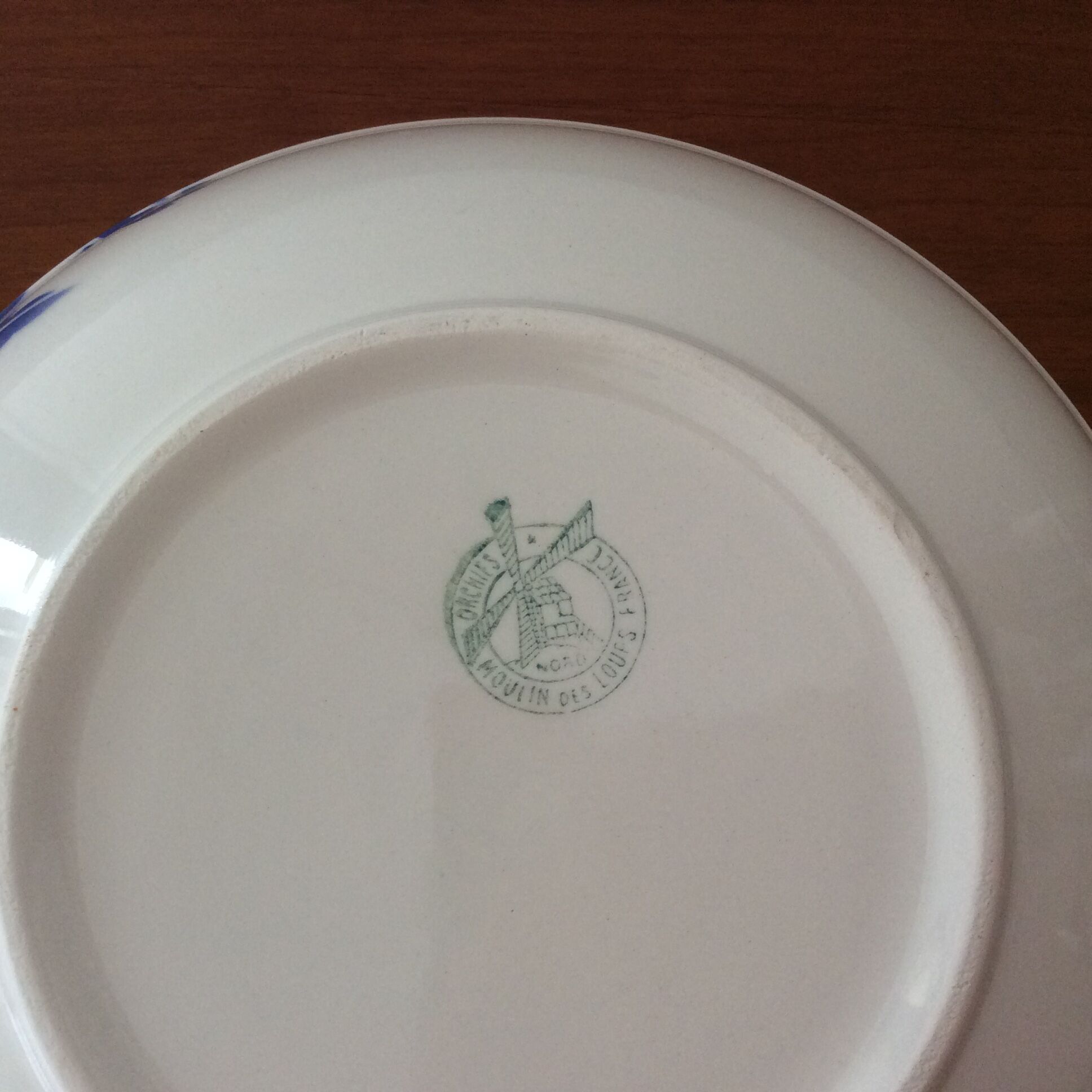Old hollow dish Moulin des Loups Orchies Blue decorations