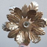 Paire d'appliques : fleurs dorées
