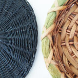 Wall composition of 7 baskets Wicker