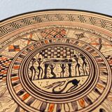 Assiette décorative grecque en terre cuite géométrique