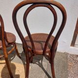 4 curved wooden bistro chairs