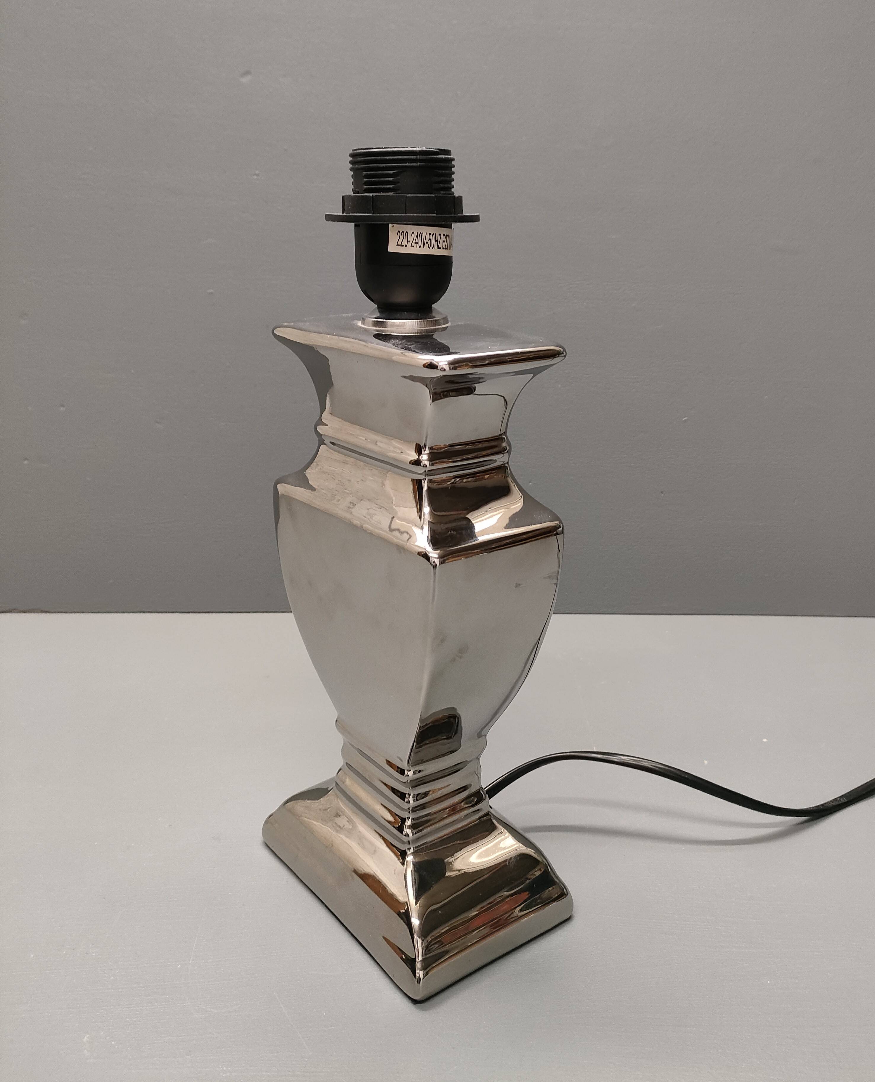 Druline ~ contemporary living room lamp ceramic silver black shade