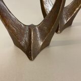 set of 2 Midcentury Brutalist Bronze Candleholder, Michael Harjes, Germany 1960s