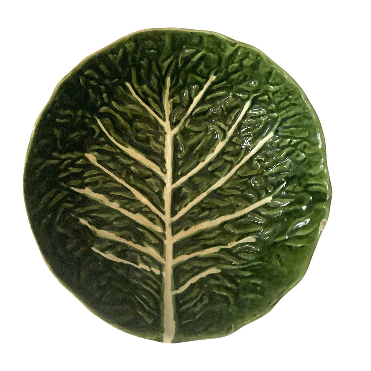 Large salad bowl with Portugal 507 cabbage barbotine