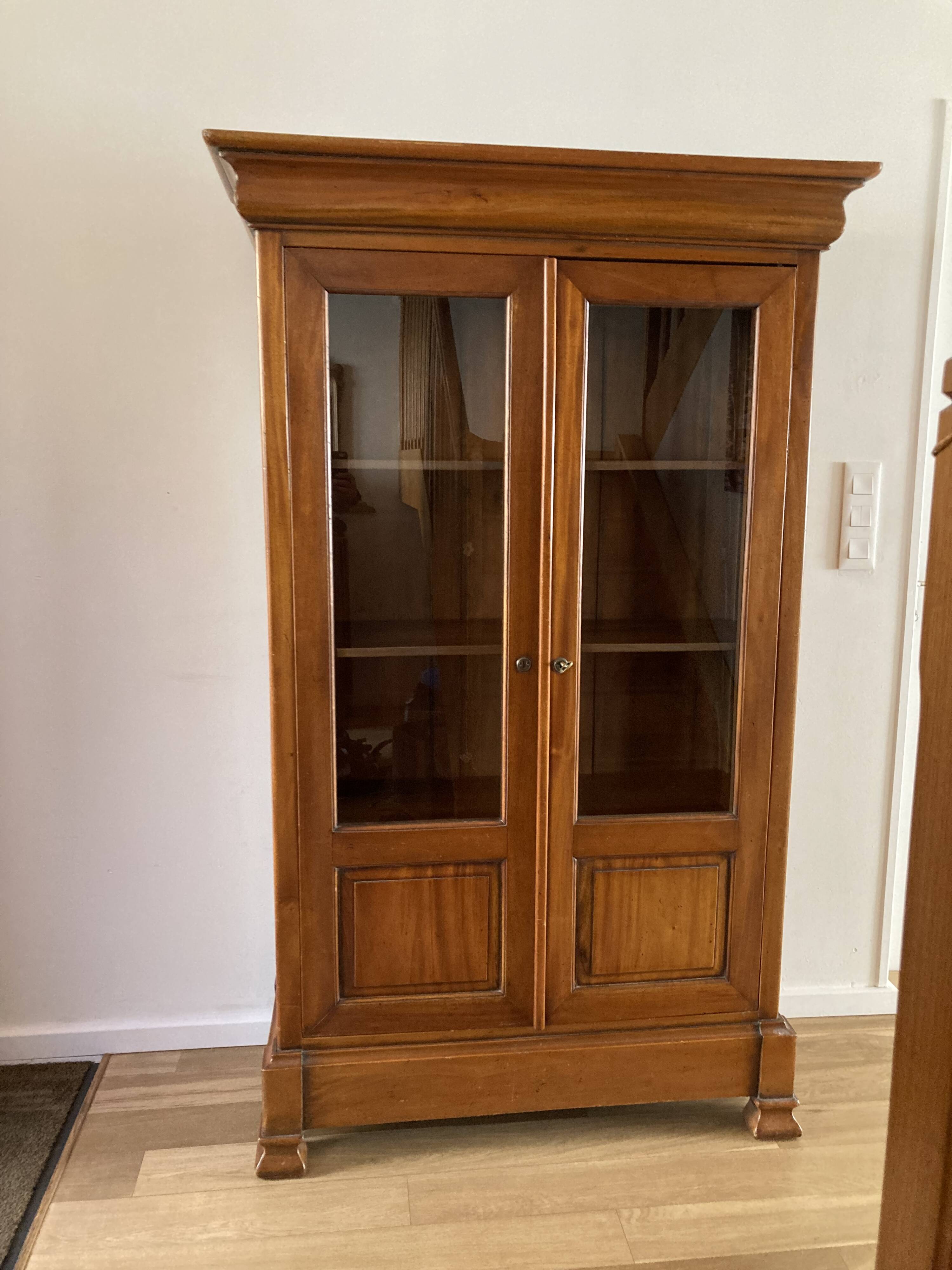 Showcase library in solid wood