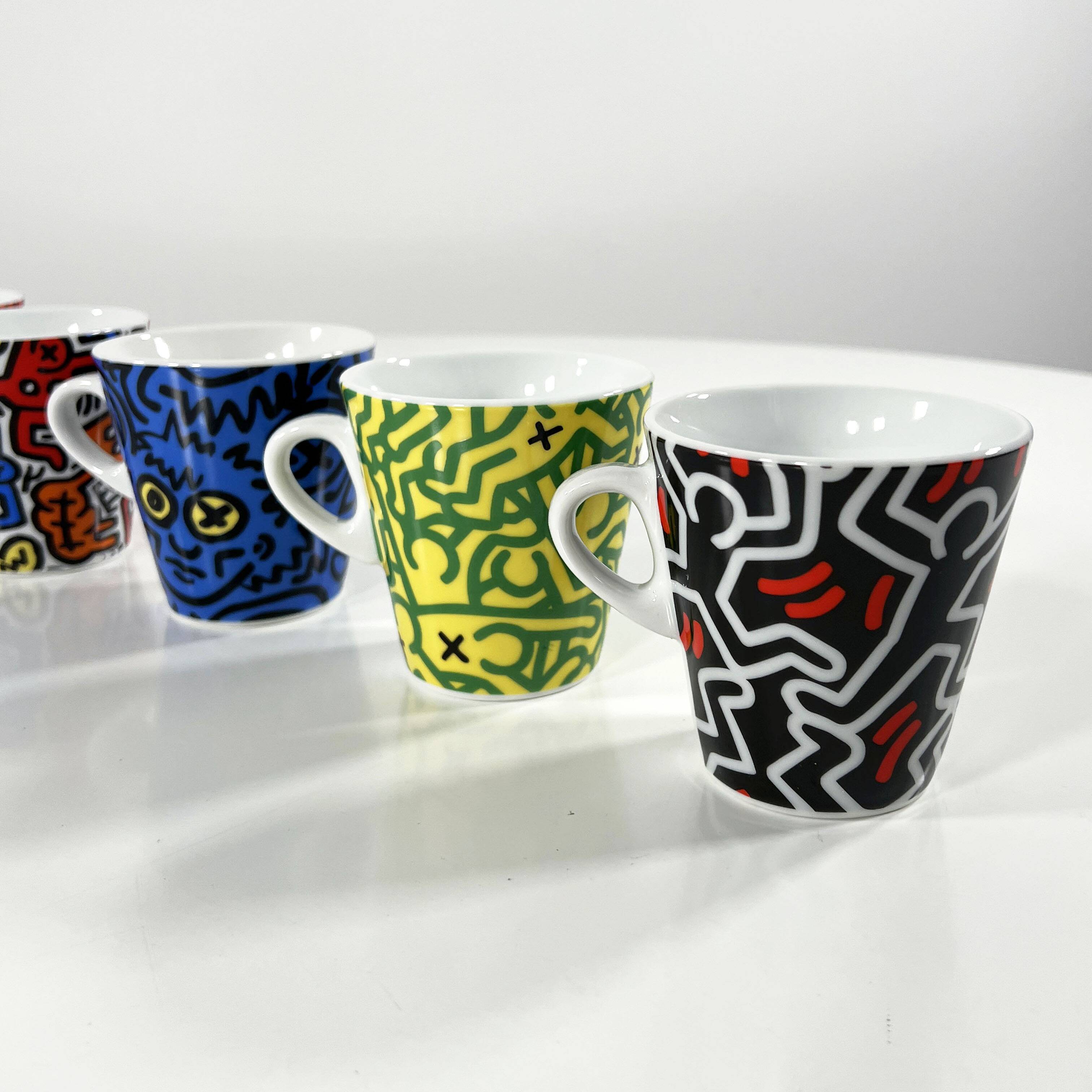Set of 6 Keith Haring mugs for Tognana, 1990