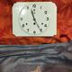 Small white art deco earthenware wall clock
