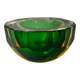 Vide pouch sommerso green and yellow by seguso, murano glass, italy, 1970