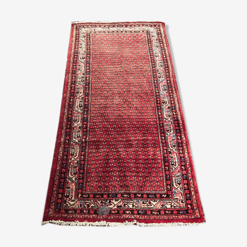 Oriental carpet in wool red and pink background 213x106cm