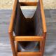 60s 70s newspaper holder Aksel Kjersgaard made of teak & leather