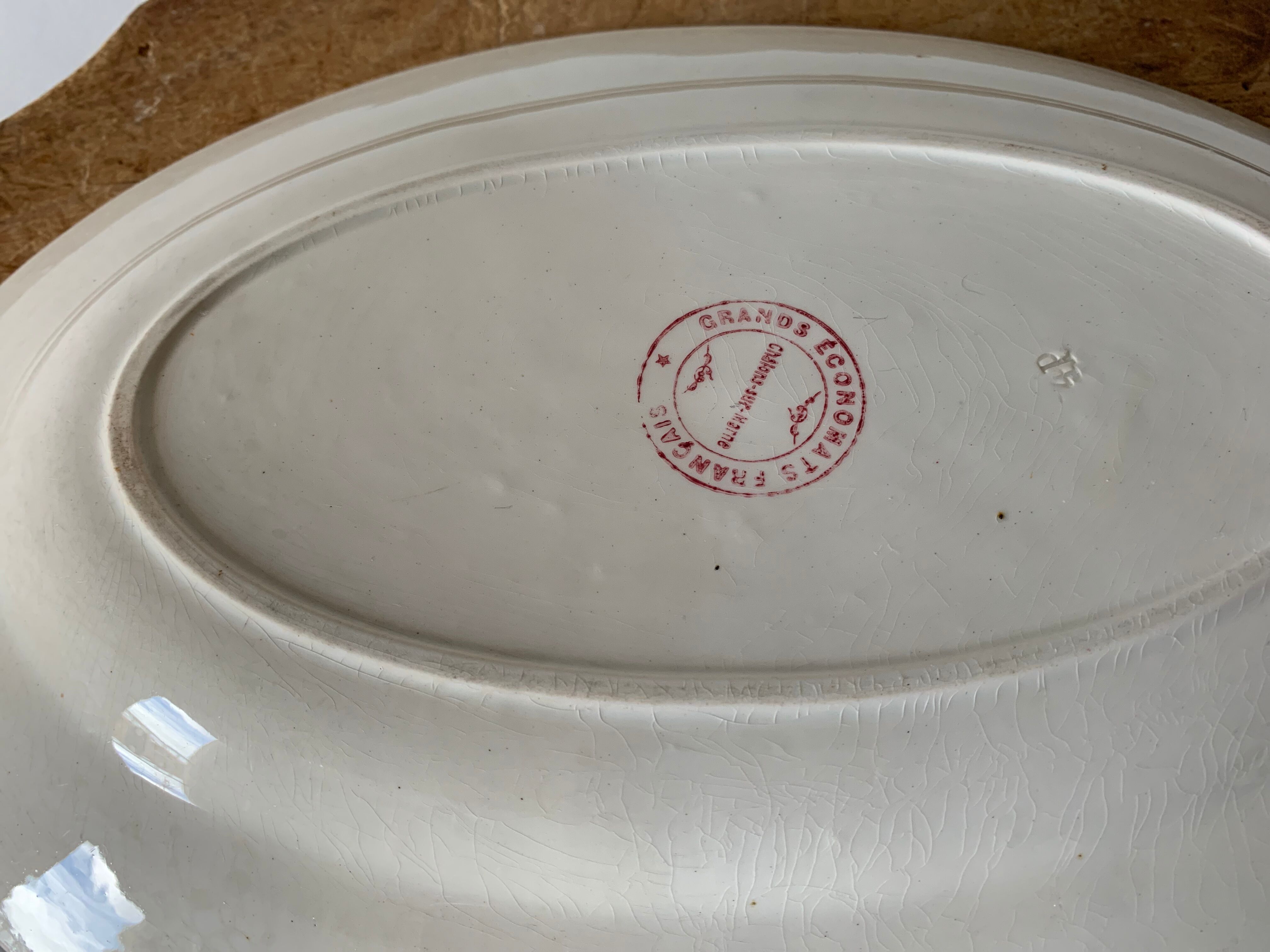 Oval dish in ancient earthenware
