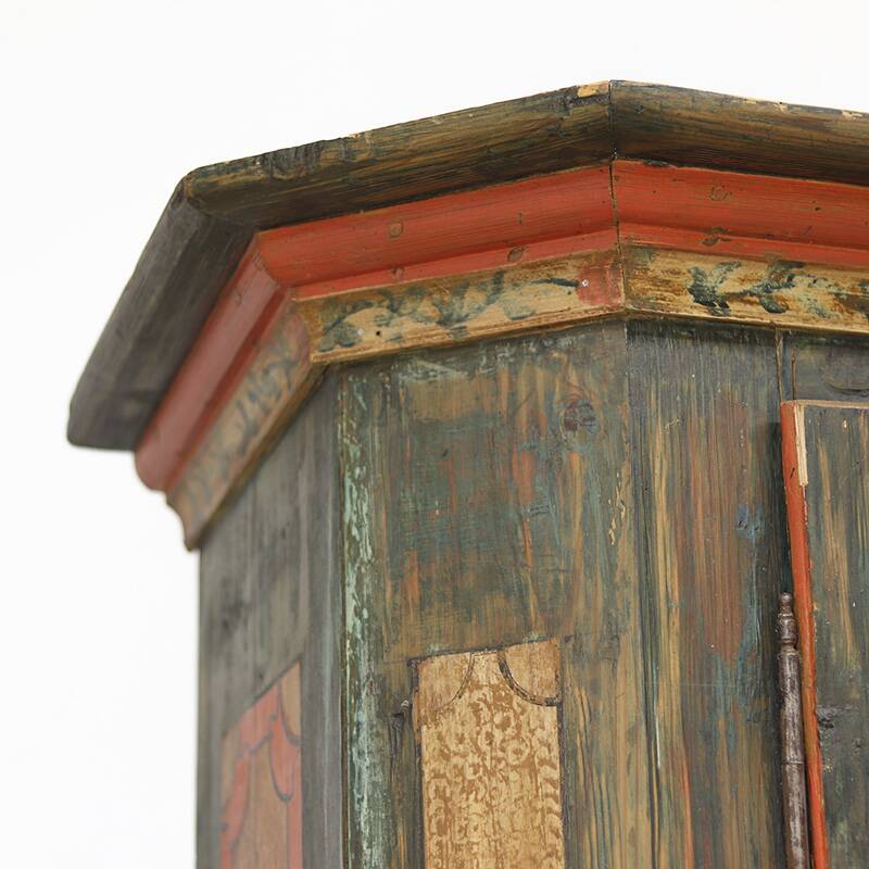 Painted Folk Art Bridal Cabinet