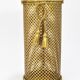 Hollywood Regency umbrella stand in gold metal with cord and tassels, Li Puma Firenze, 1950.