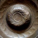 Antique brass alms dish, 17th century
