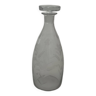 Etched glass carafe