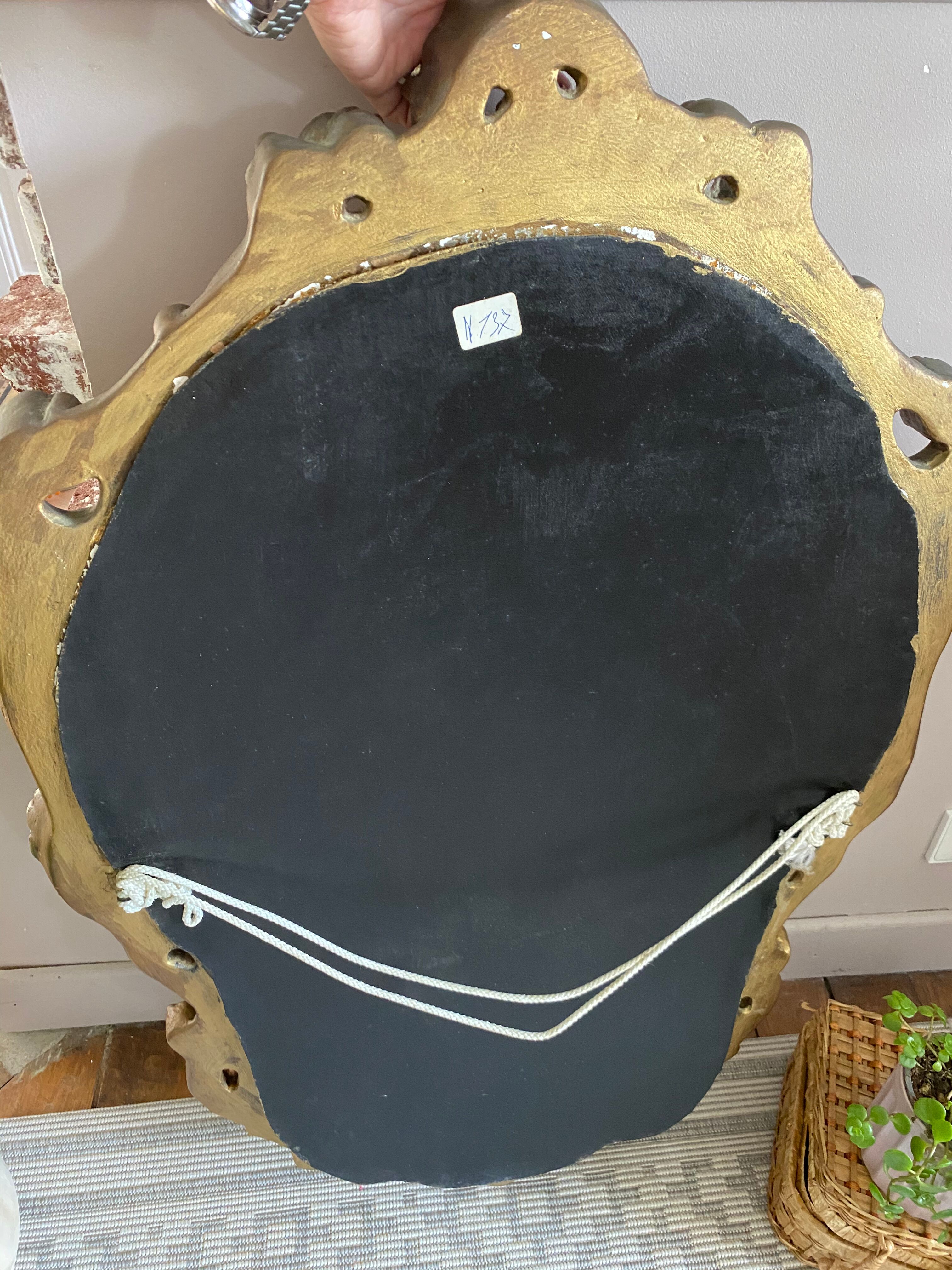 Vintage mirror golden shell 95x64