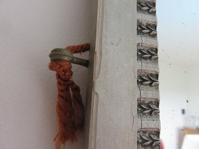 Art Deco mirror in silver wood 30/40 years