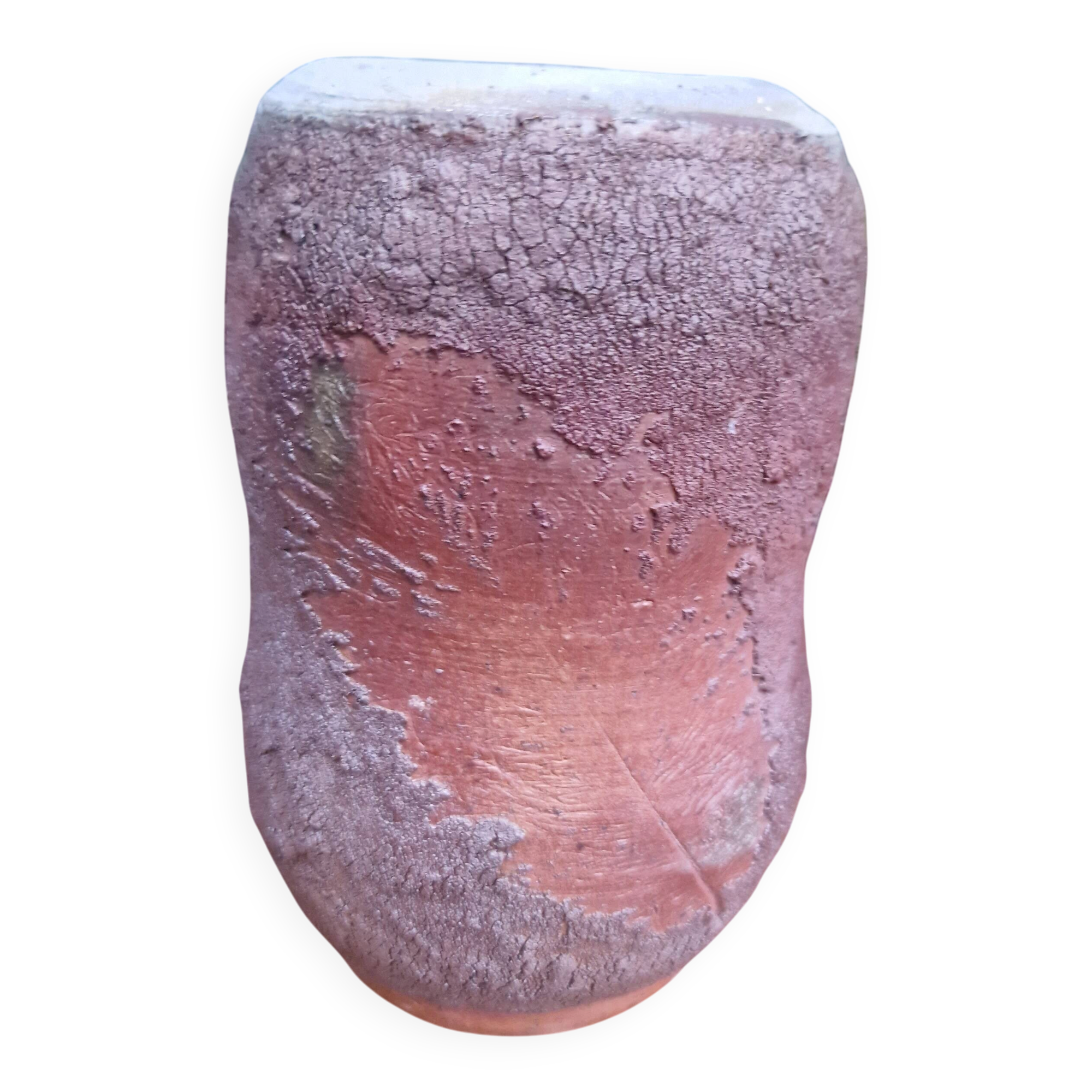 Brutalist vase in red stoneware