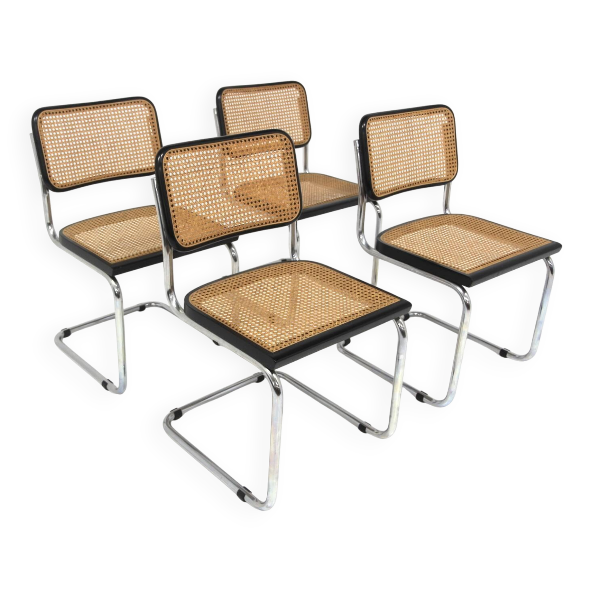 Set of 4 "B32" chairs, Marcel Breuer, Italy, 1990