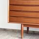 Grand Buffet Mid-Century Moderne en Teck avec Portes Tambour par Arne Vodder pour Sibast, Danemark