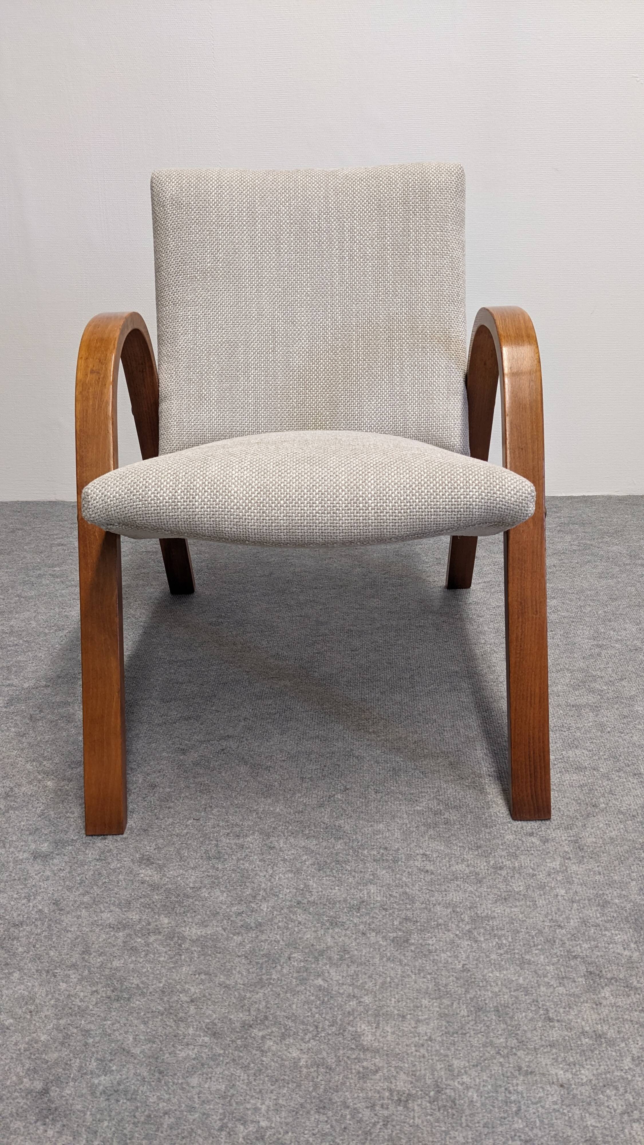 Pair of Bow Wood armchairs by Steiner from the 50s/60s