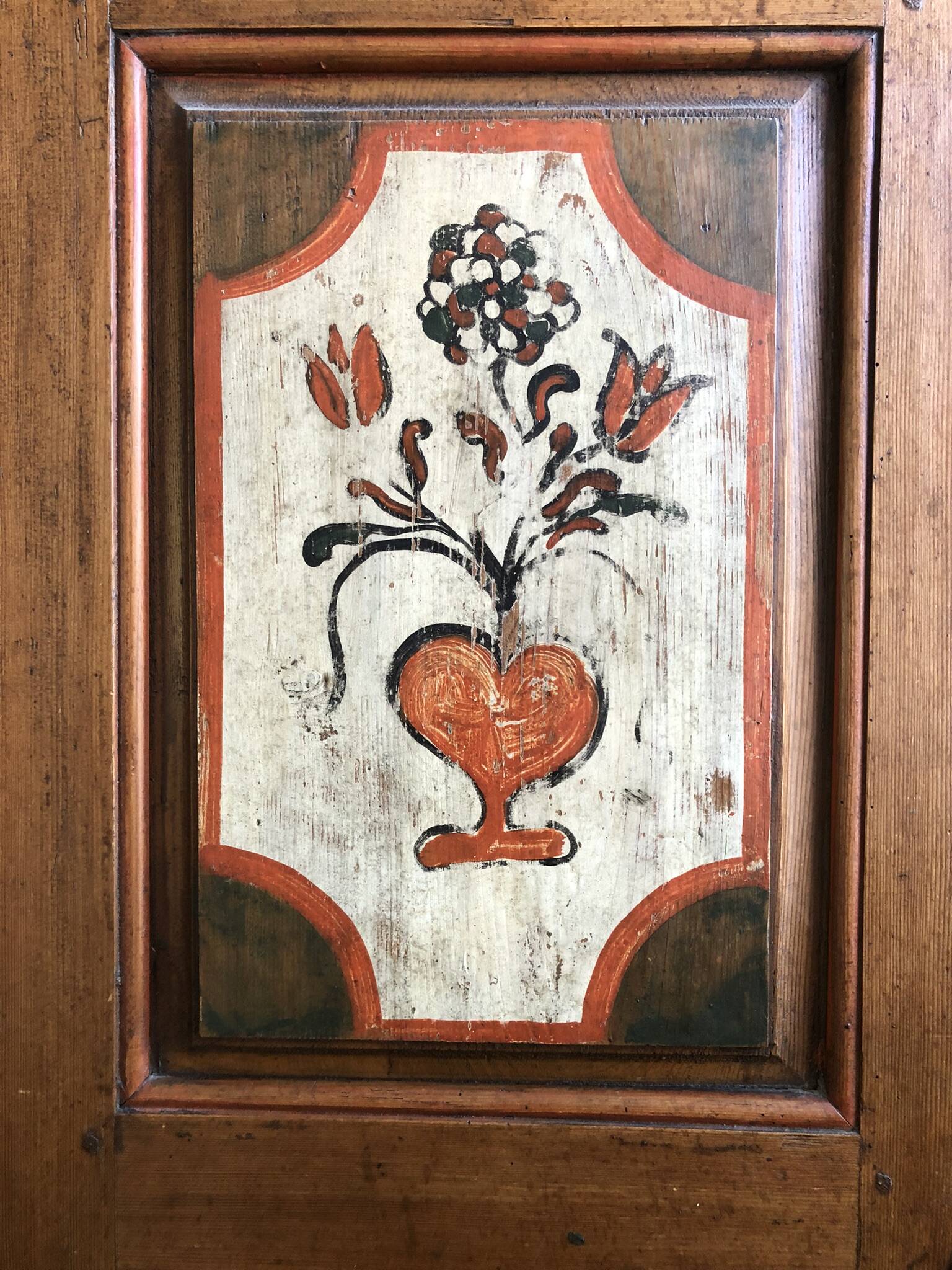 Alsatian polychrome furniture cabinet 1757