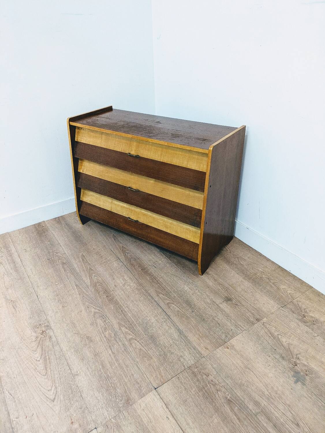 Vintage Scandinavian wooden shoe cabinet