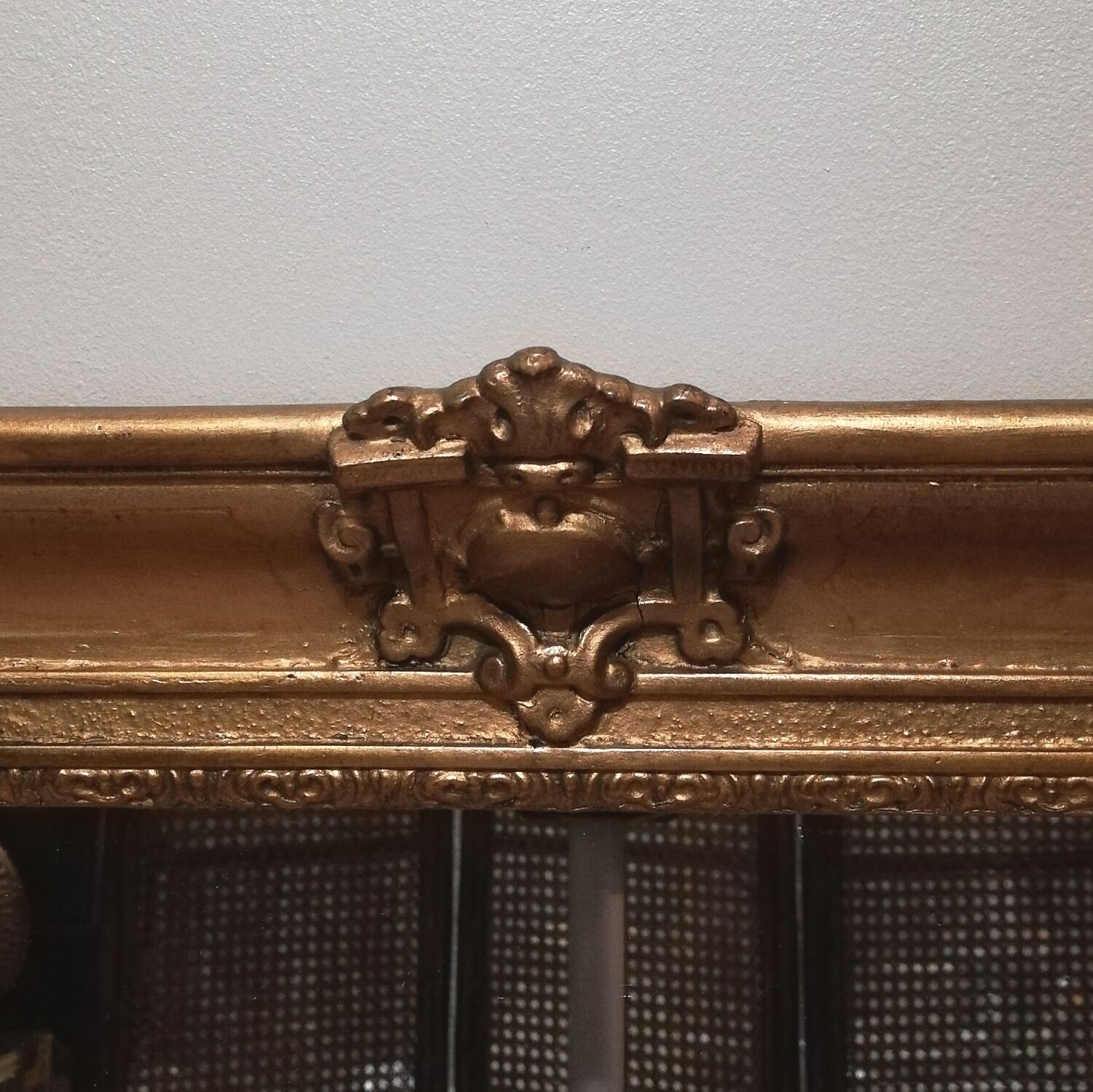 Wooden mirror and gilded stucco style Restoration height 94cm